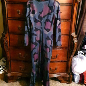 Ladies Camo Fishtail Body Con Wiggle Dress sz S